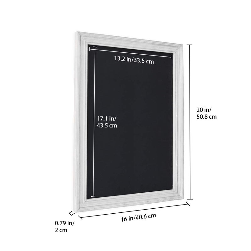 Emaison Rustic Magnetic Chalkboard Signs 16 x 20 inch Wood Framed Wall Hanging Display Board for Wedding, Bar, Kitchen, White - Image 5